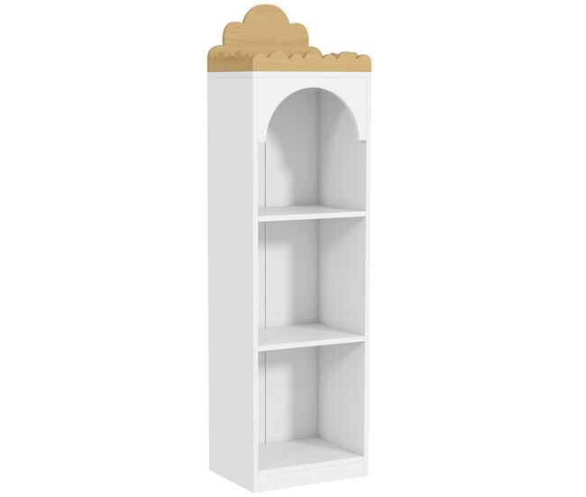 Aiyaplay étagère infantil para livros com 3 níveis - ideal para quartos de enfants, creches, blanc e natural