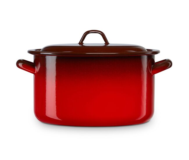 Briebe ignea caçarola cozinha acier esmaltado 26cm, panela grande 8,4l, indução, fogo, vintage, , rouge