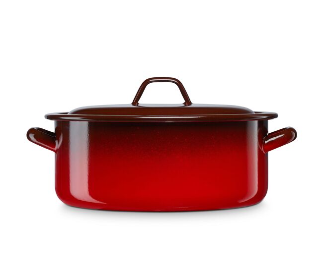 Briebe ignea caçarola cozinha acier esmaltado 12cm, panela pequena 0,65 l, indução, fogo, vintage, , rouge