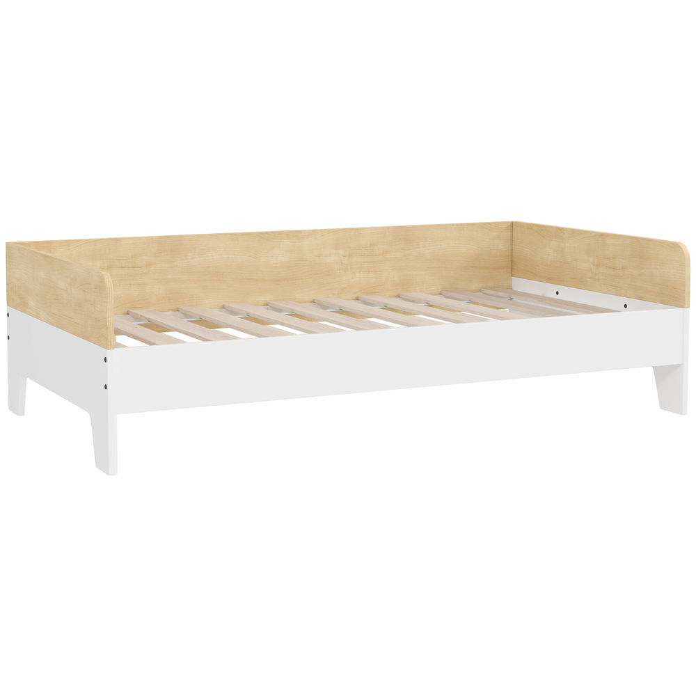 Aiyaplay cama para enfants acima de 3 anos 143,5x74x40 cm cama de madeira para enfants carga 80 kg para dormitório blanc e madeira