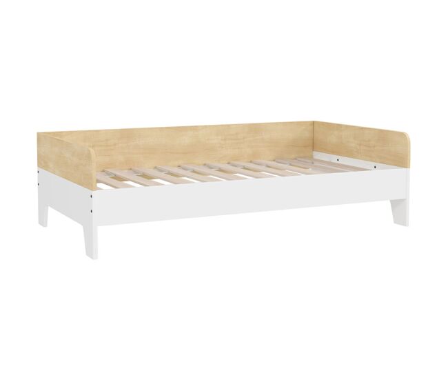 Aiyaplay cama para enfants acima de 3 anos 143,5x74x40 cm cama de madeira para enfants carga 80 kg para dormitório blanc e madeira