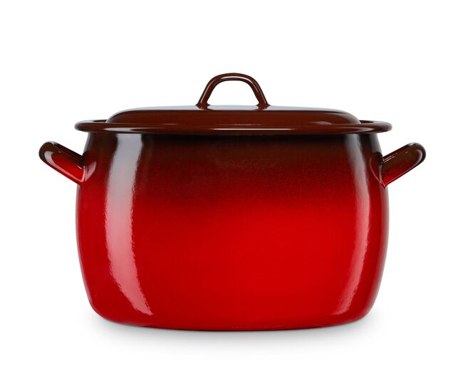 Briebe ignea caçarola cozinha acier esmaltado 36cm, panela grande 30l, indução, fogo, vintage, , rouge