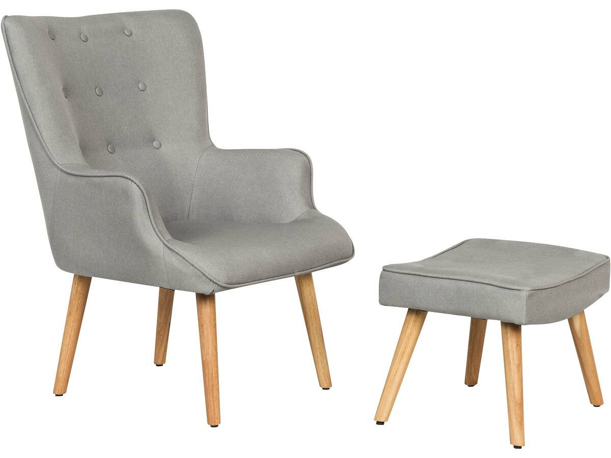 Poltrona estilo escandinavo em tecido "odense" - 1 lugar - gris claro
