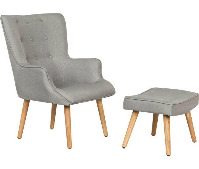 Poltrona estilo escandinavo em tecido "odense" - 1 lugar - gris claro