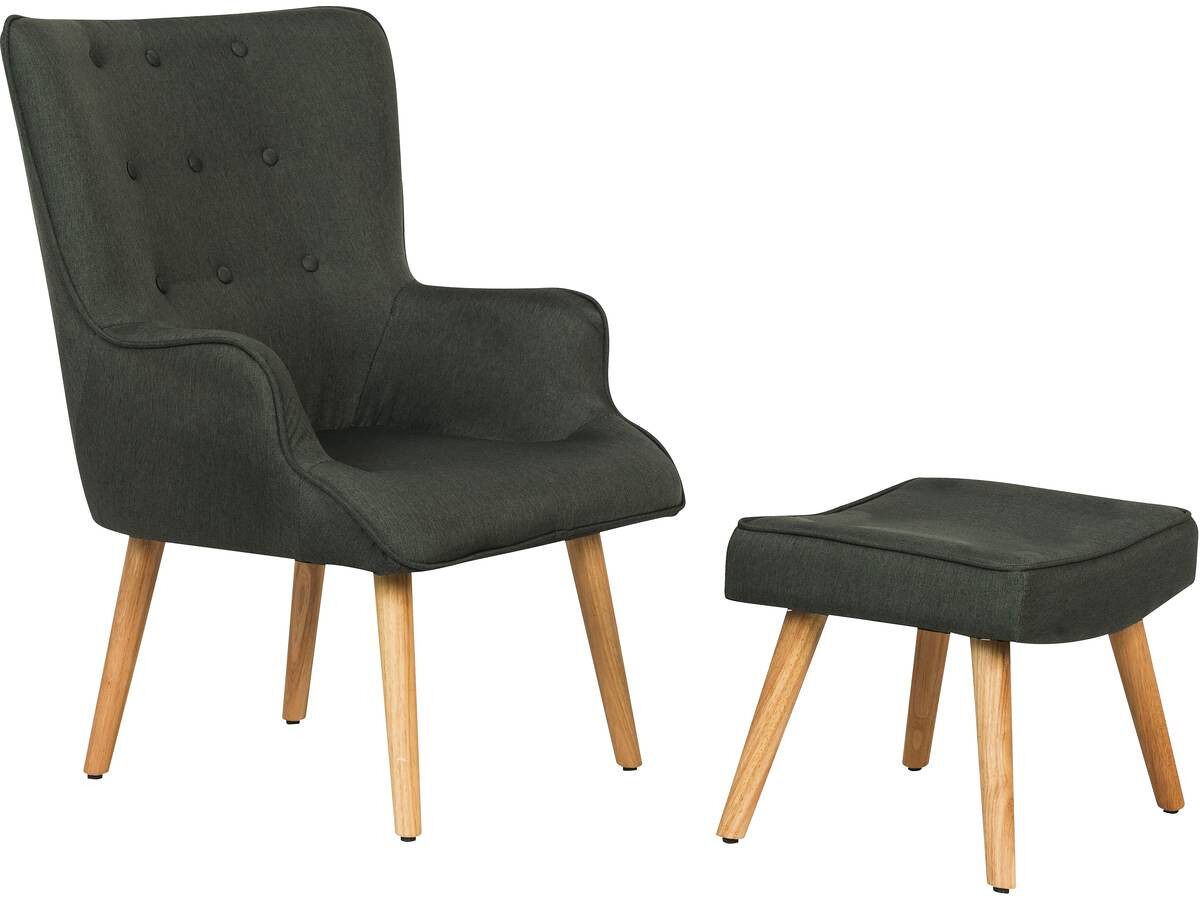 Poltrona estilo escandinavo tecido "odense" - 1 lugar - gris escuro