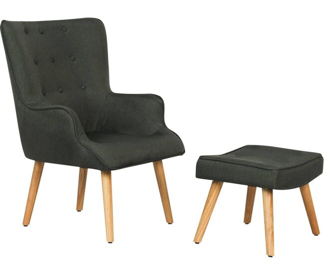 Poltrona estilo escandinavo tecido "odense" - 1 lugar - gris escuro