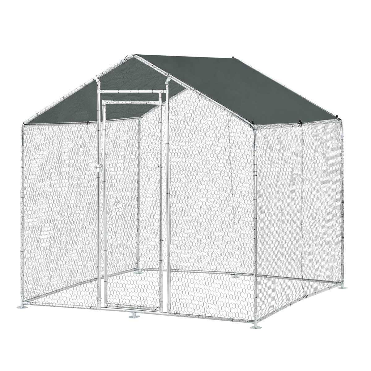 Gaiola de exterior wels voladero 2 x 2 x 2 x 2 m - prata e verde escuro [pro.tec]
