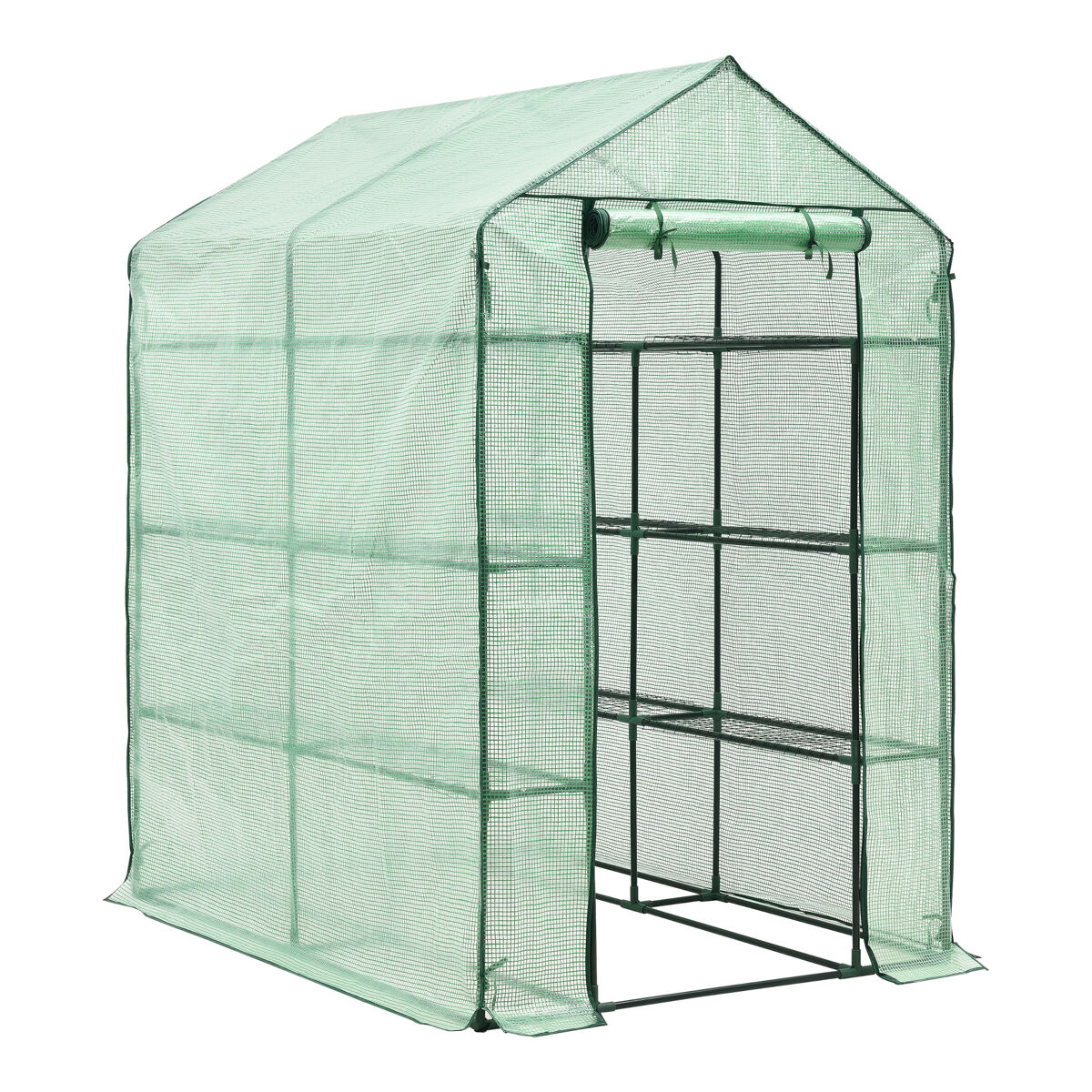 Estufa de jardim vale aço pe 120 x 170 x 194 cm verde [en.casa]