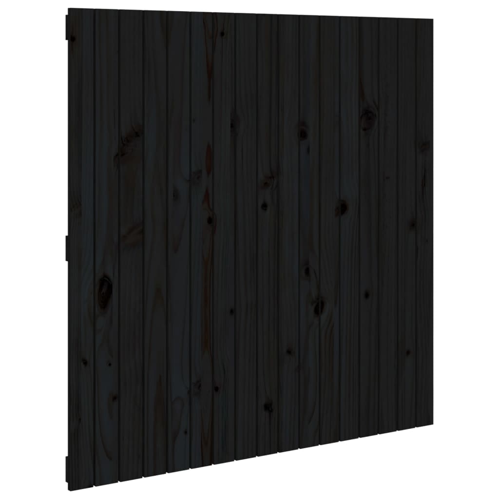 Vidaxl cabeceira de parede 108x3x110 cm madeira de pinho maciça preto