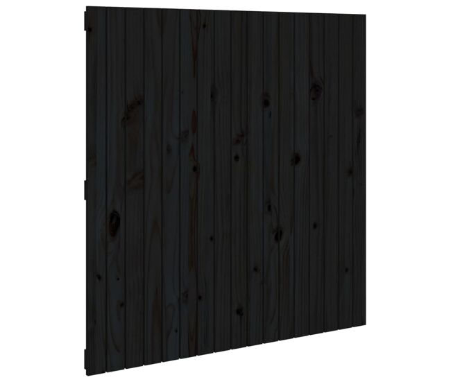 Vidaxl cabeceira de parede 108x3x110 cm madeira de pinho maciça preto
