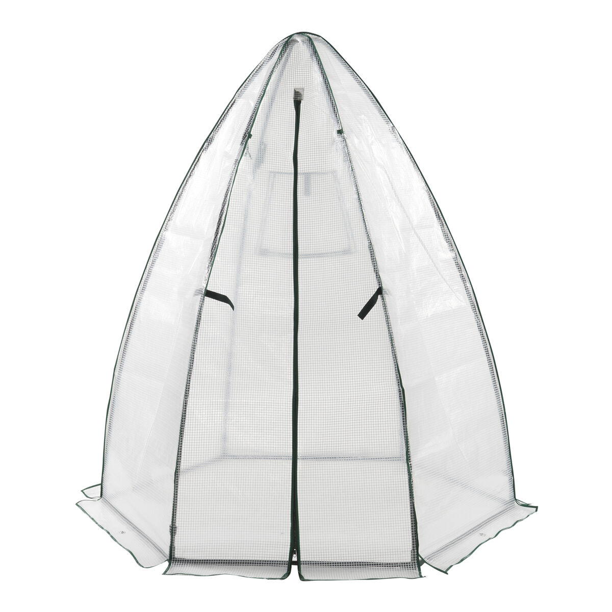 Estufa exterior de alumínio hunze com grelha de aço e cobertura pe 183 x ø 160 cm - branco [en.casa]