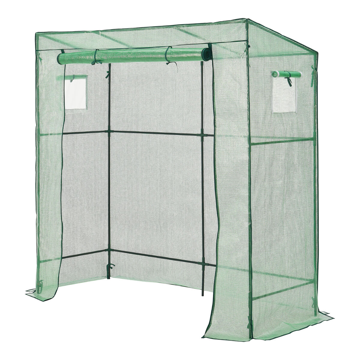 Estufa de jardim vlaardingen pe acier 198 x 78 x 200 cm verde [en.casa]