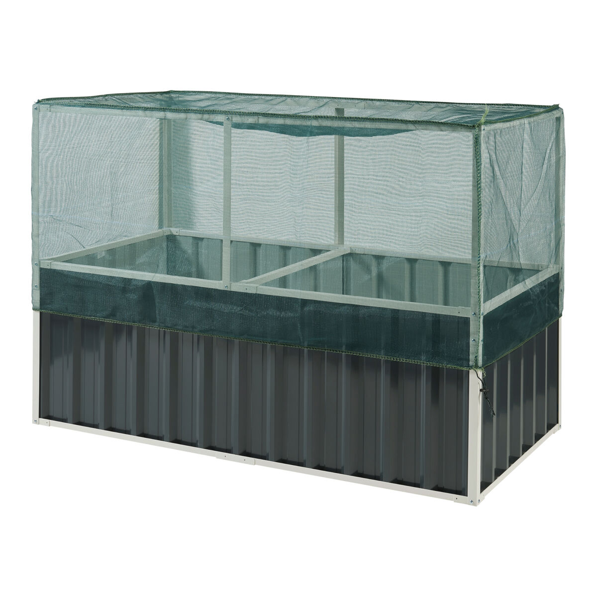 Huerta urbana alta alblasserdam com rede de aço 174x90x118cm - antracite [en.casa]