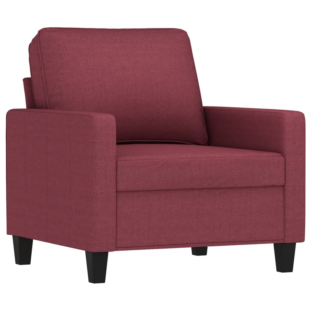 Vidaxl poltrona 60 cm tecido vermelho tinto