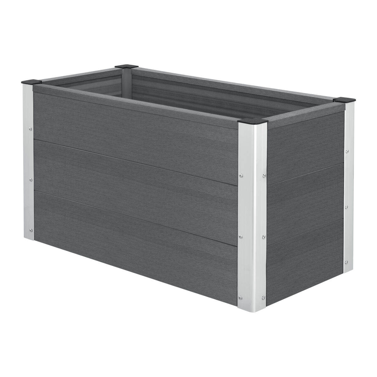Vaso de plantas esens wpc com aspeto de madeira 100 x 50 x 50 cm - gris [neu.holz]