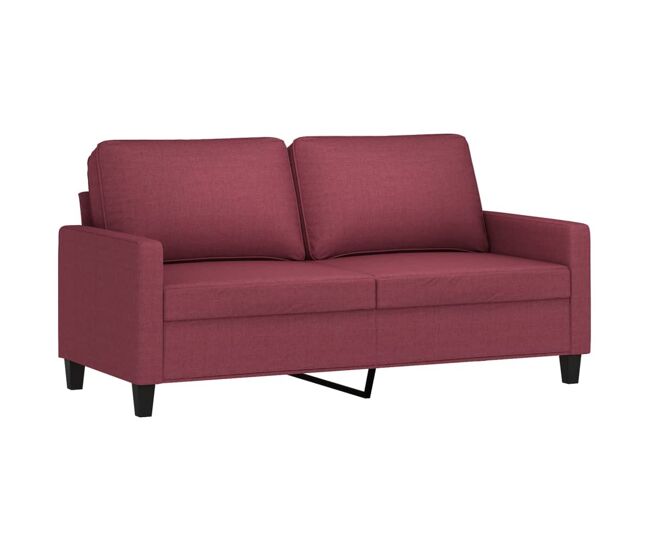 Vidaxl sofá de 2 lugares tecido 140 cm vermelho tinto
