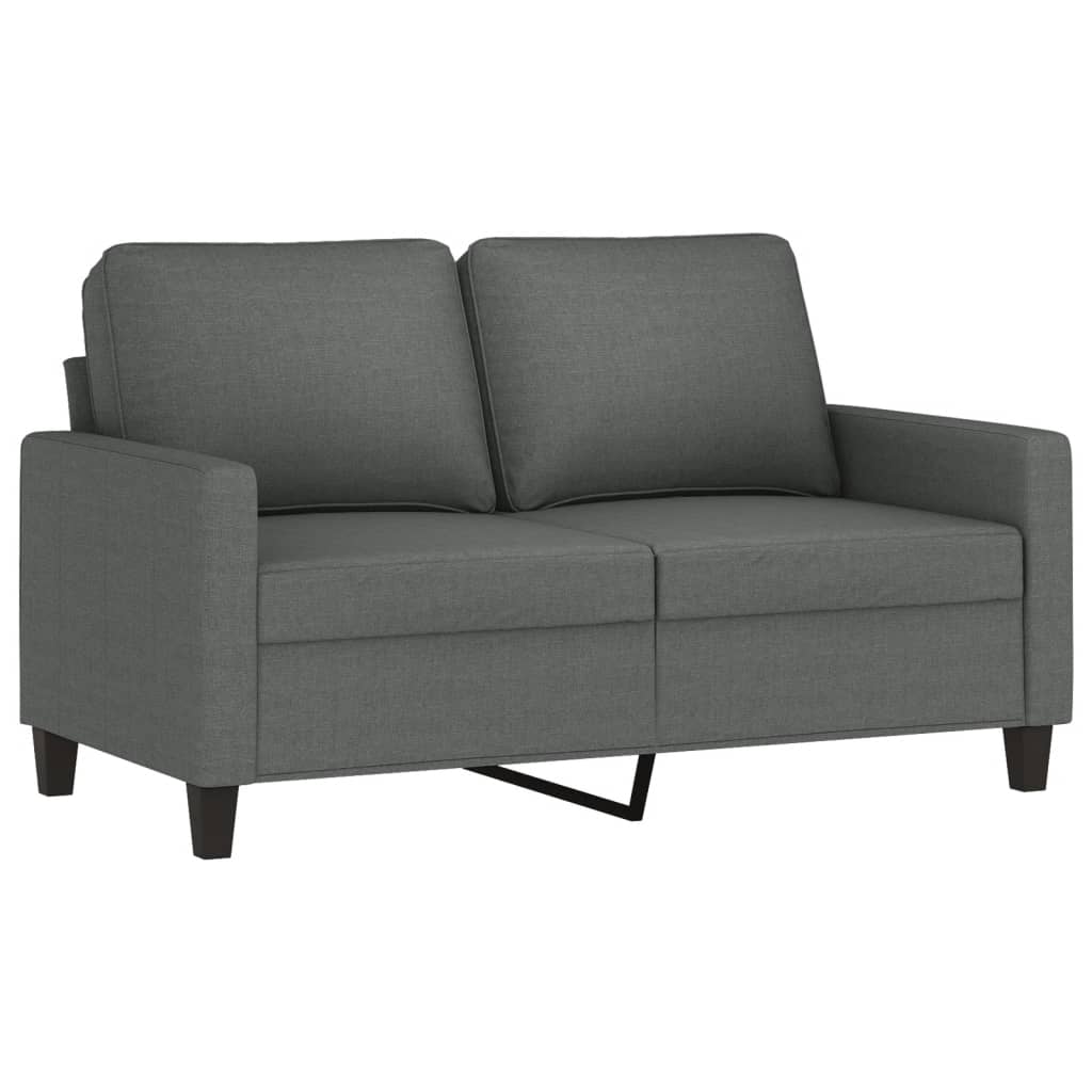 Vidaxl sofá de 2 lugares em tecido 120 cm cinzento-escuro