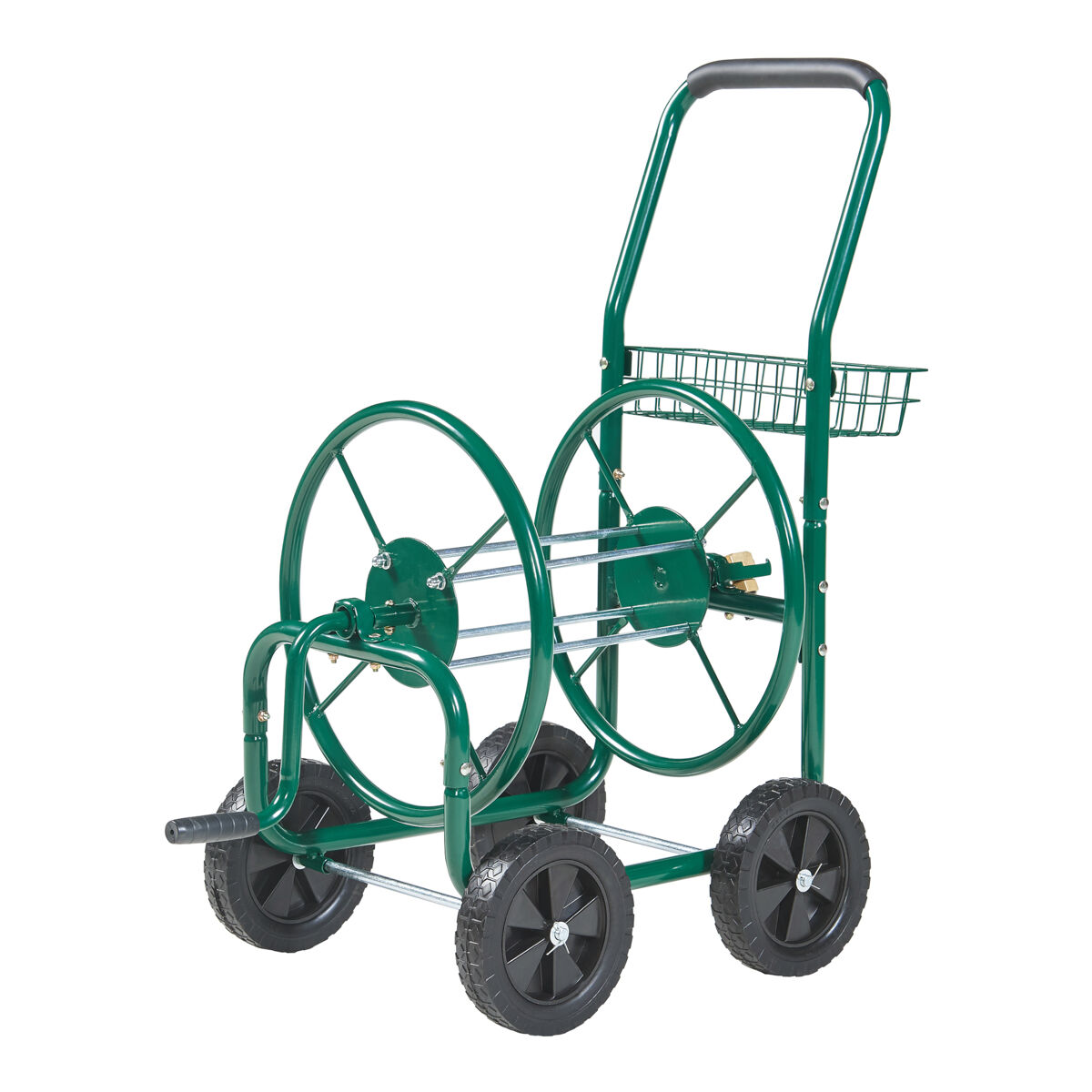 Carrinho metálico para mangueira (xl) de 3/4 polegadas 86 x 44 x 95 cm verde [pro.tec]