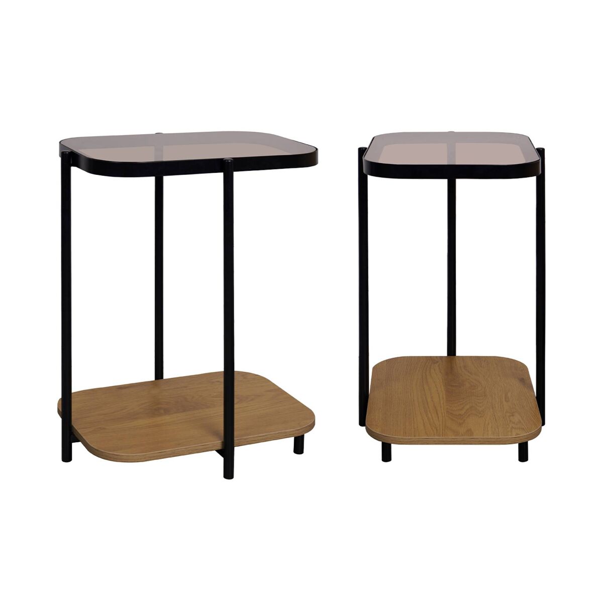 Conjunto de 2 extremidades de sofá vintage em metal preto com 2