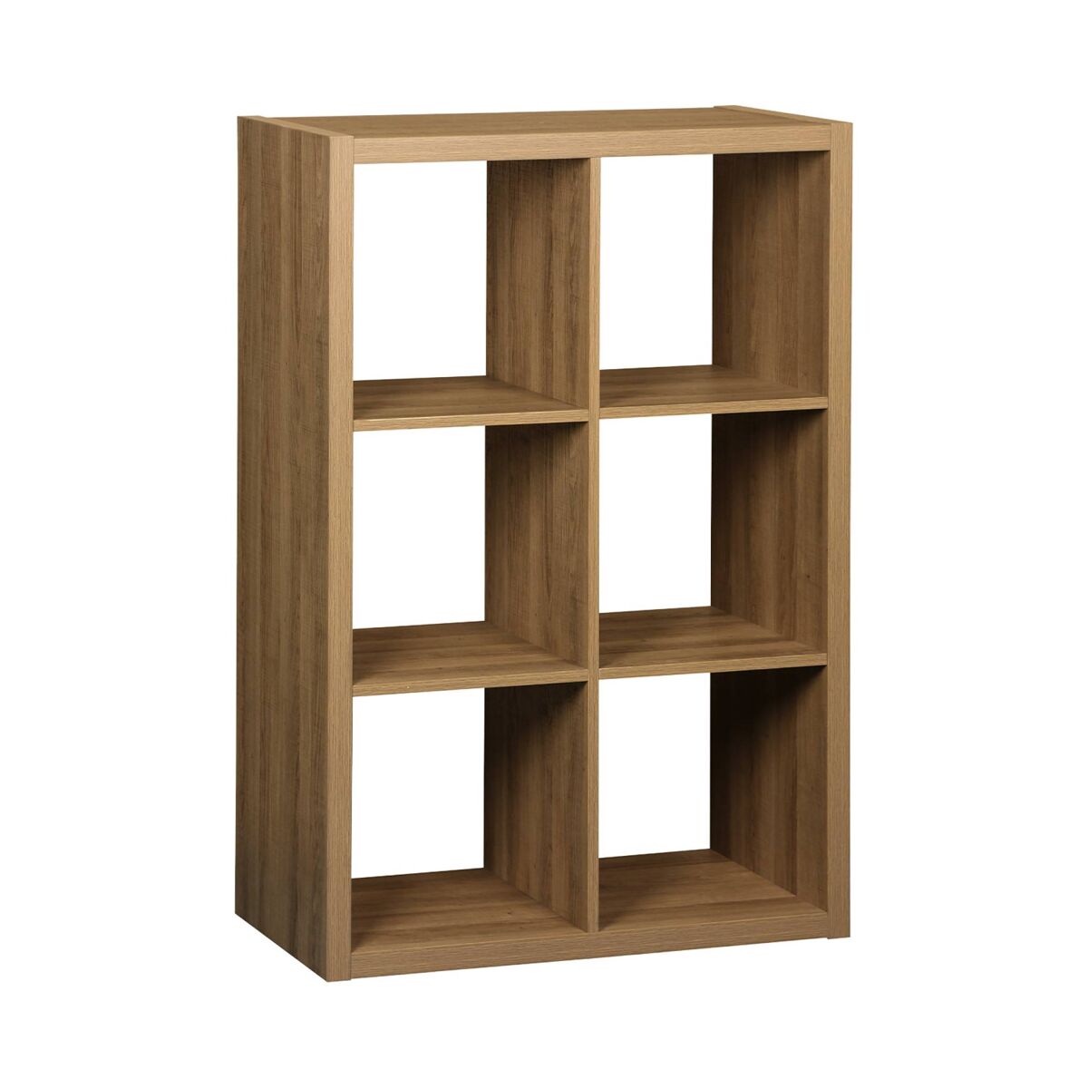 Étagère de 2 níveis com 6 compartimentos, basiks, manguier, 111.2x39x76 cm