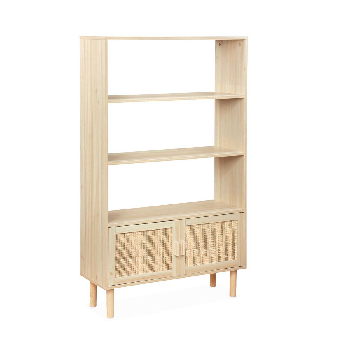 Estante biblioteca, decoração em madeira e cana - Camargue - 3