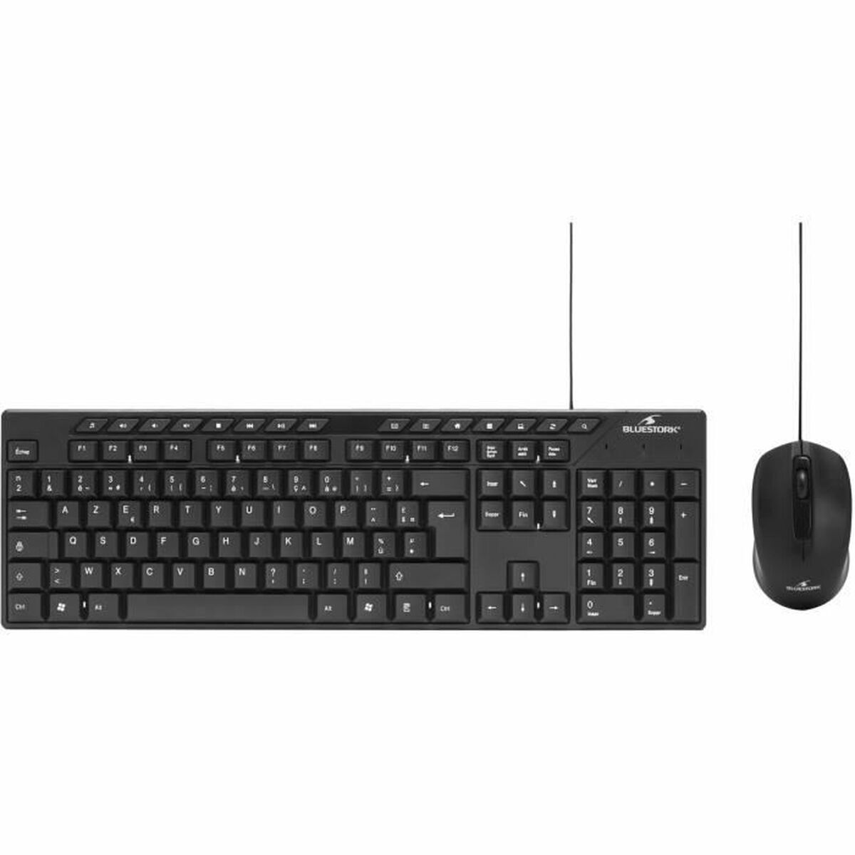 Teclado e rato bluestork media office preto azerty