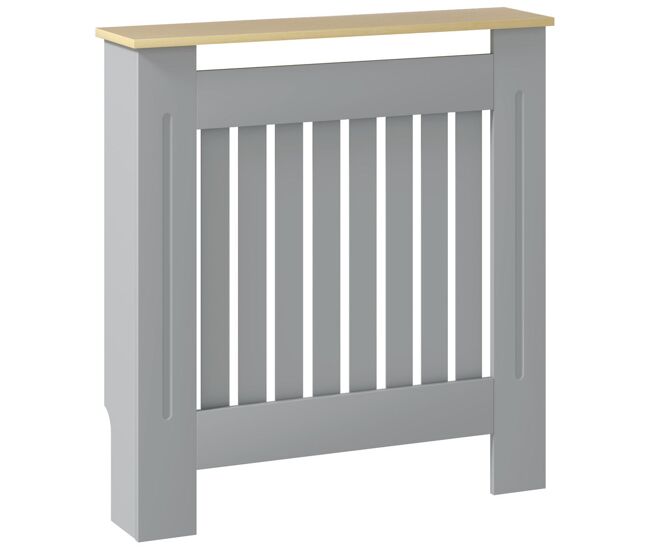 Homcom cobre radiadores 78x19x83 cm cobertura para radiador de mdf para sala, quarto ou corredor - cinzento