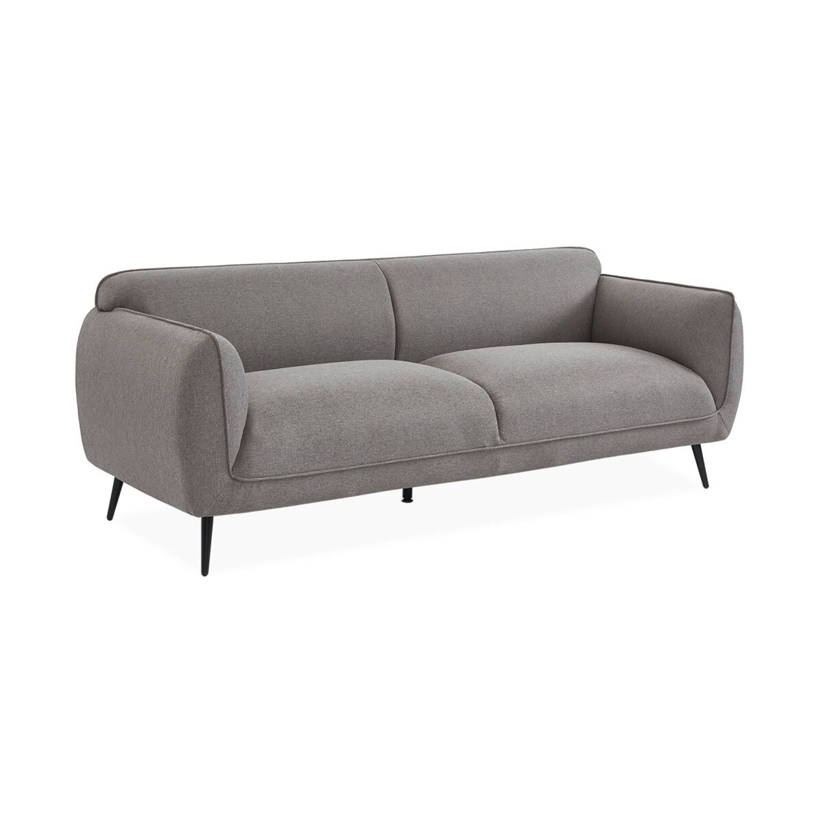 Sofá em tecido com pernas metálicas de 3 lugares, soft, gris claro, 205x82.3x76.3 cm