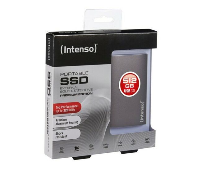 Disque dur externe intenso 3823450 ssd 512 go anthracite