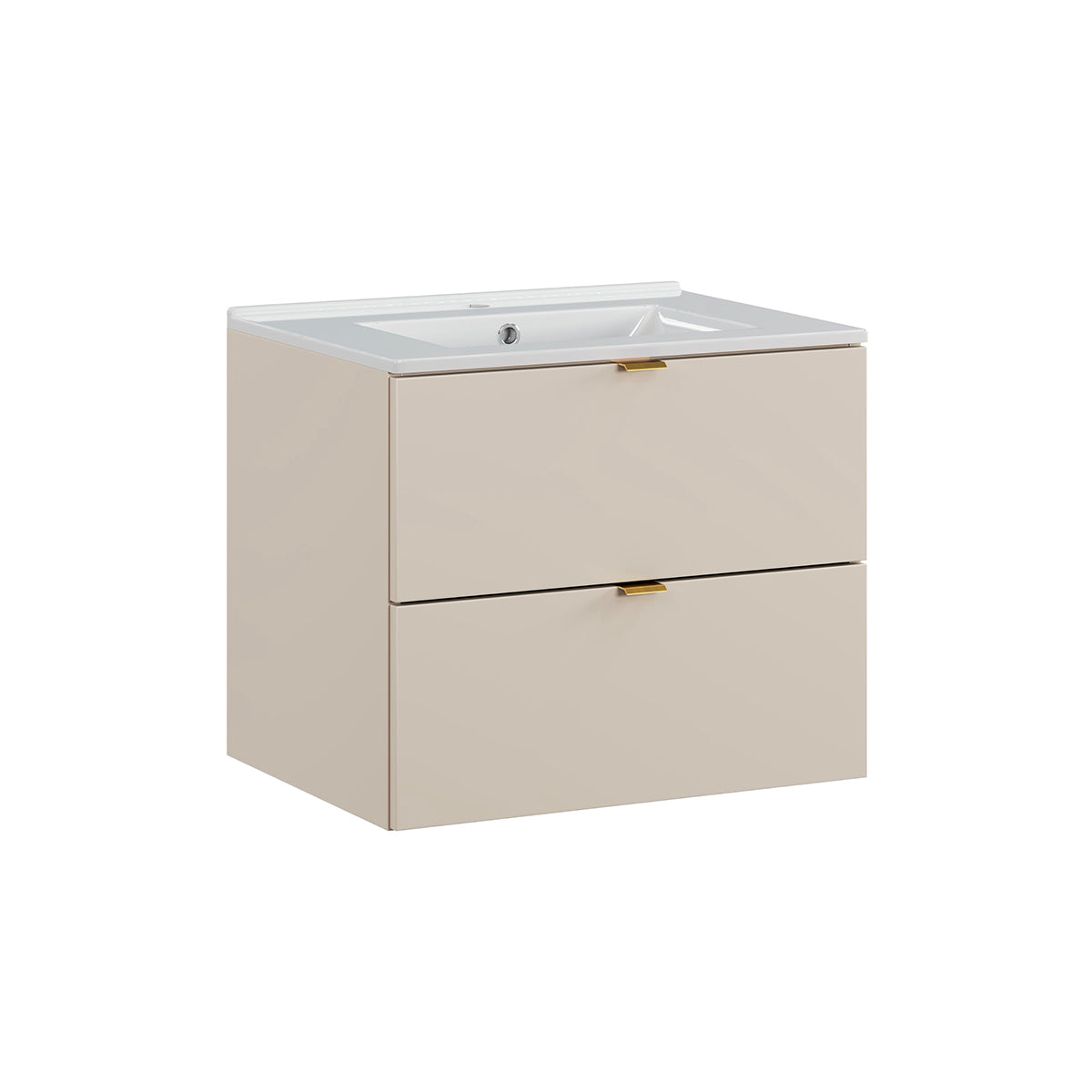 Móvel de toucador individual azel cachemire de 60 cm com lavatório embutido