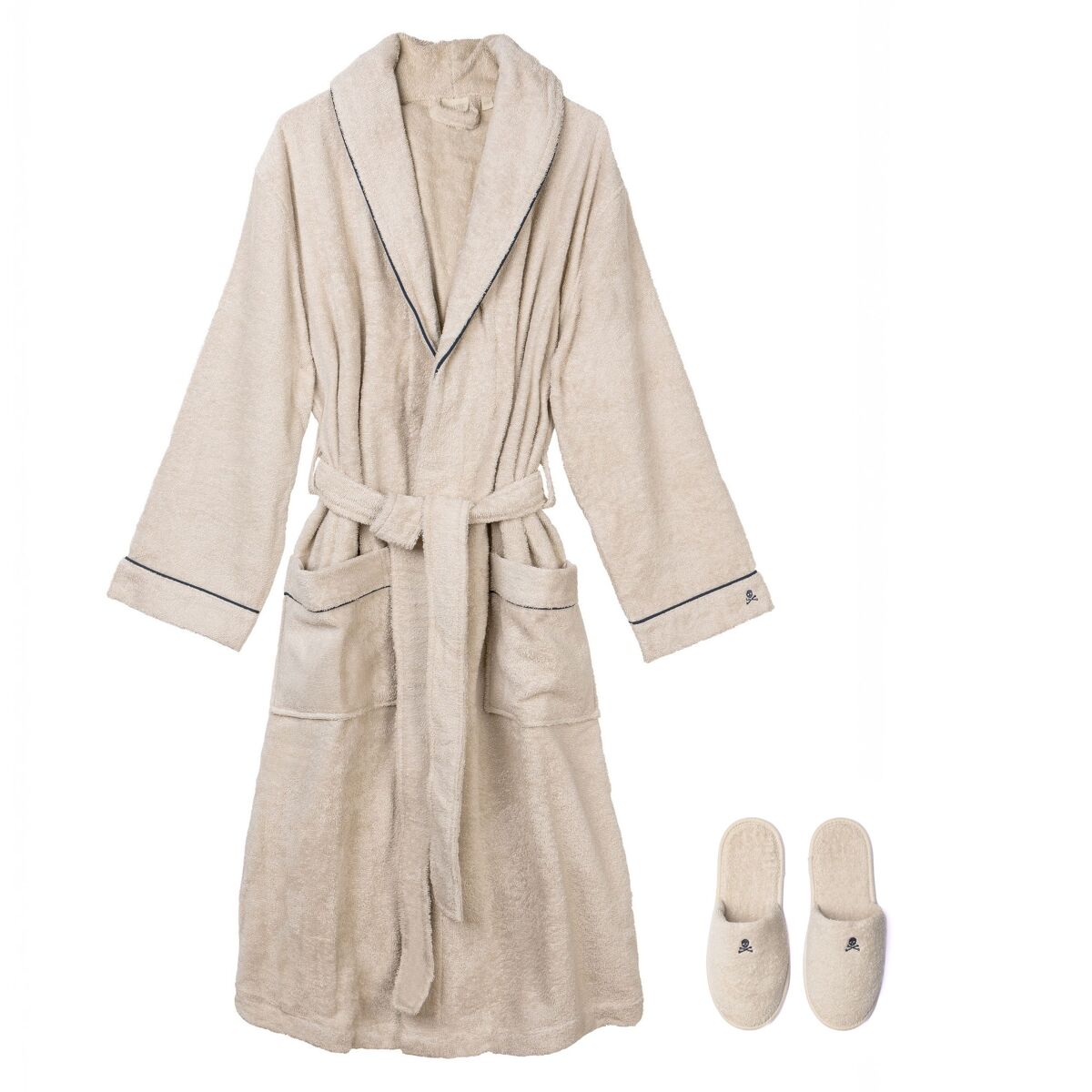 Conjunto Scalpers Roupão e Chinelos em 100% algodão