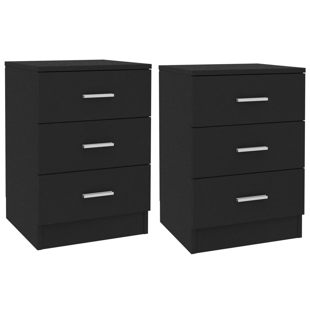 Vidaxl mesas de cabeceira 2 pcs derivados de madeira preto