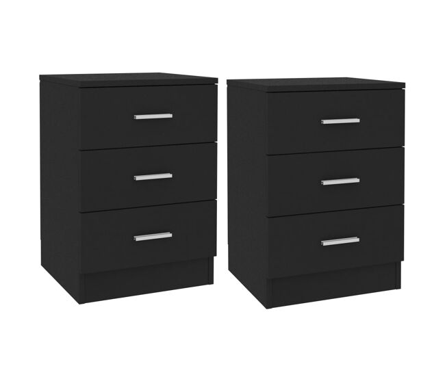 Vidaxl mesas de cabeceira 2 pcs derivados de madeira preto