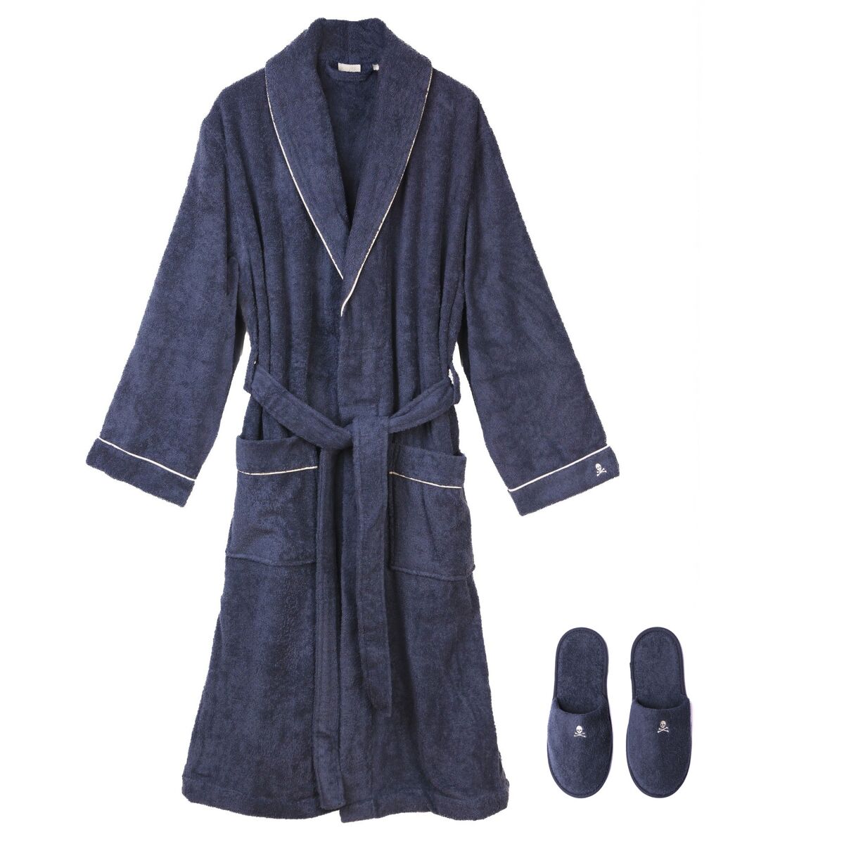 Conjunto Scalpers Roupão e Chinelos em 100% algodão