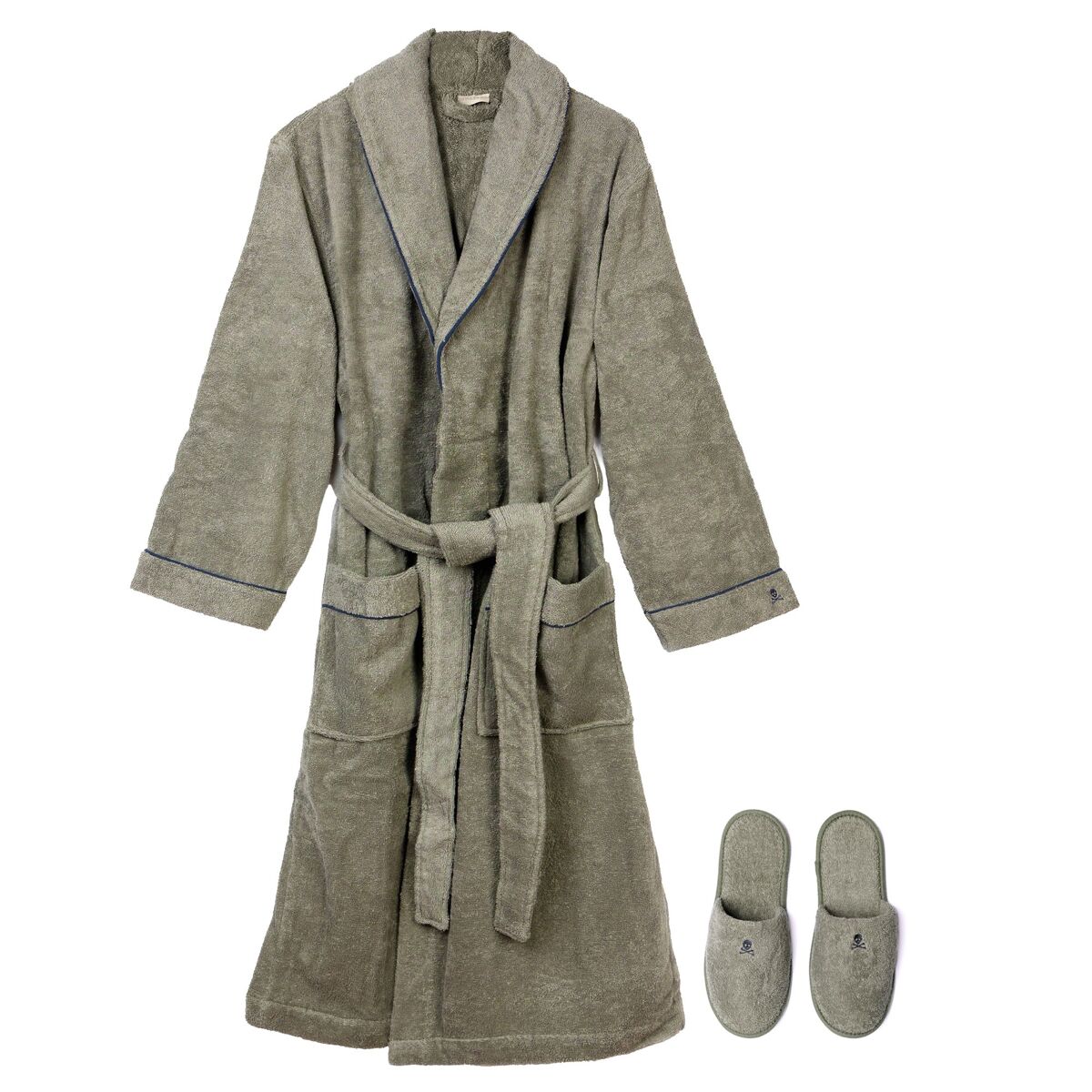 Conjunto Scalpers Roupão  e Chinelos  em 100% algodão