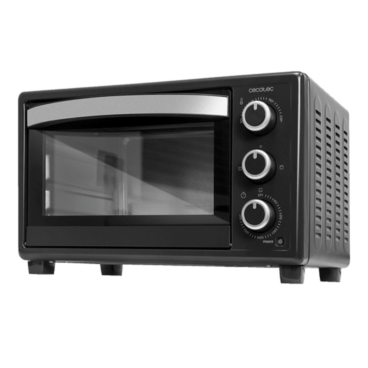Cecotec mini-forno elétrico multifunções, 23 litros de capacidade e porta com vidro duplo.
