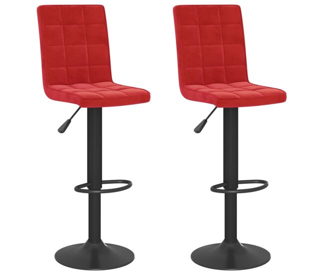 Vidaxl bancos de bar 2 pcs veludo vermelho tinto
