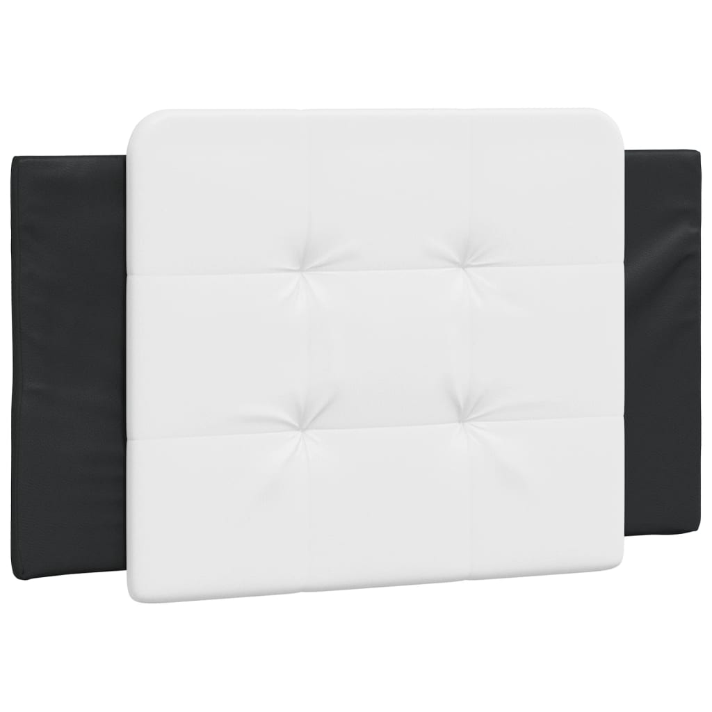 Vidaxl almofadão de cabeceira zadar 80 cm couro artificial preto e branco