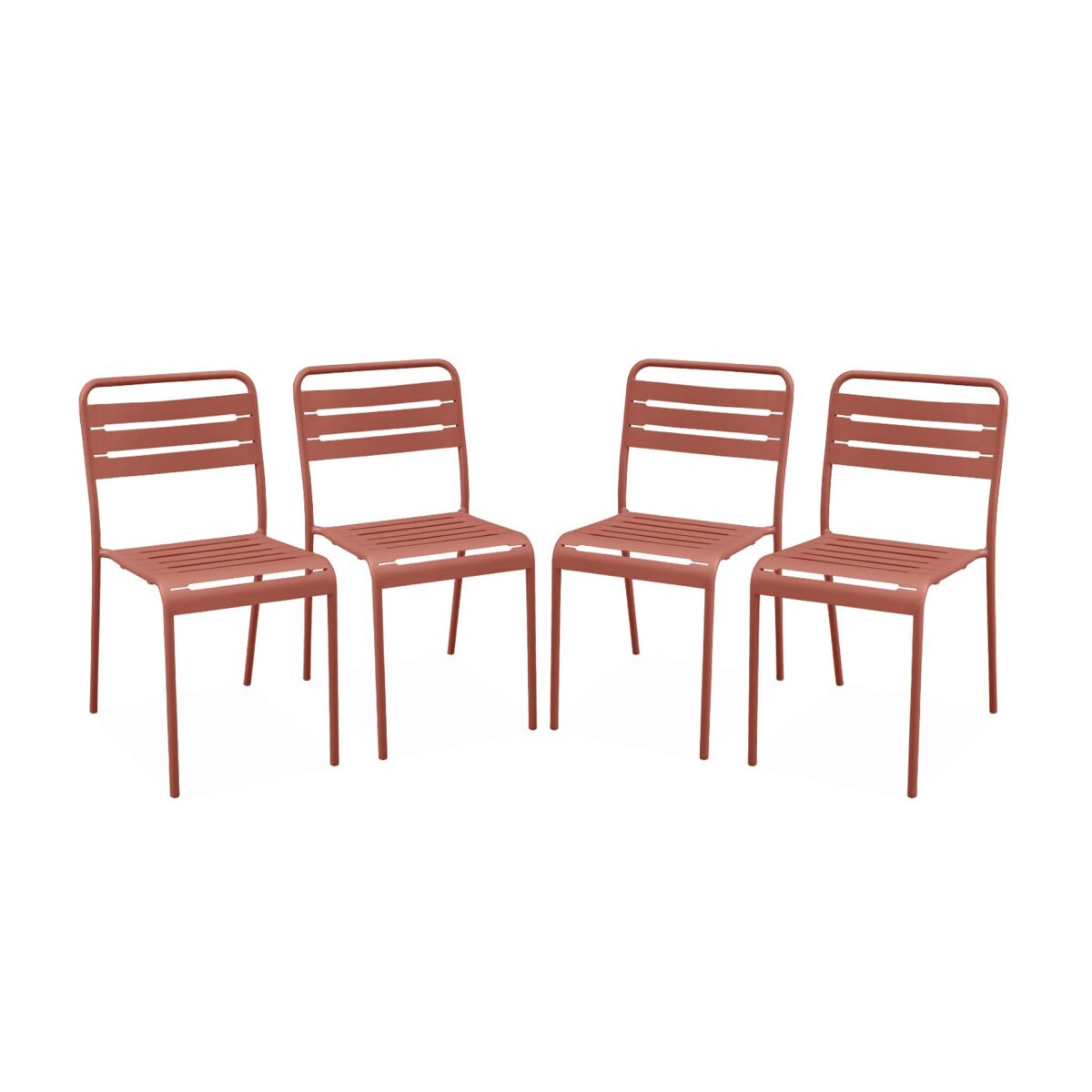 Cadeira de jardim em acier, set de 4, amelia, terracota, 44x52x79 cm