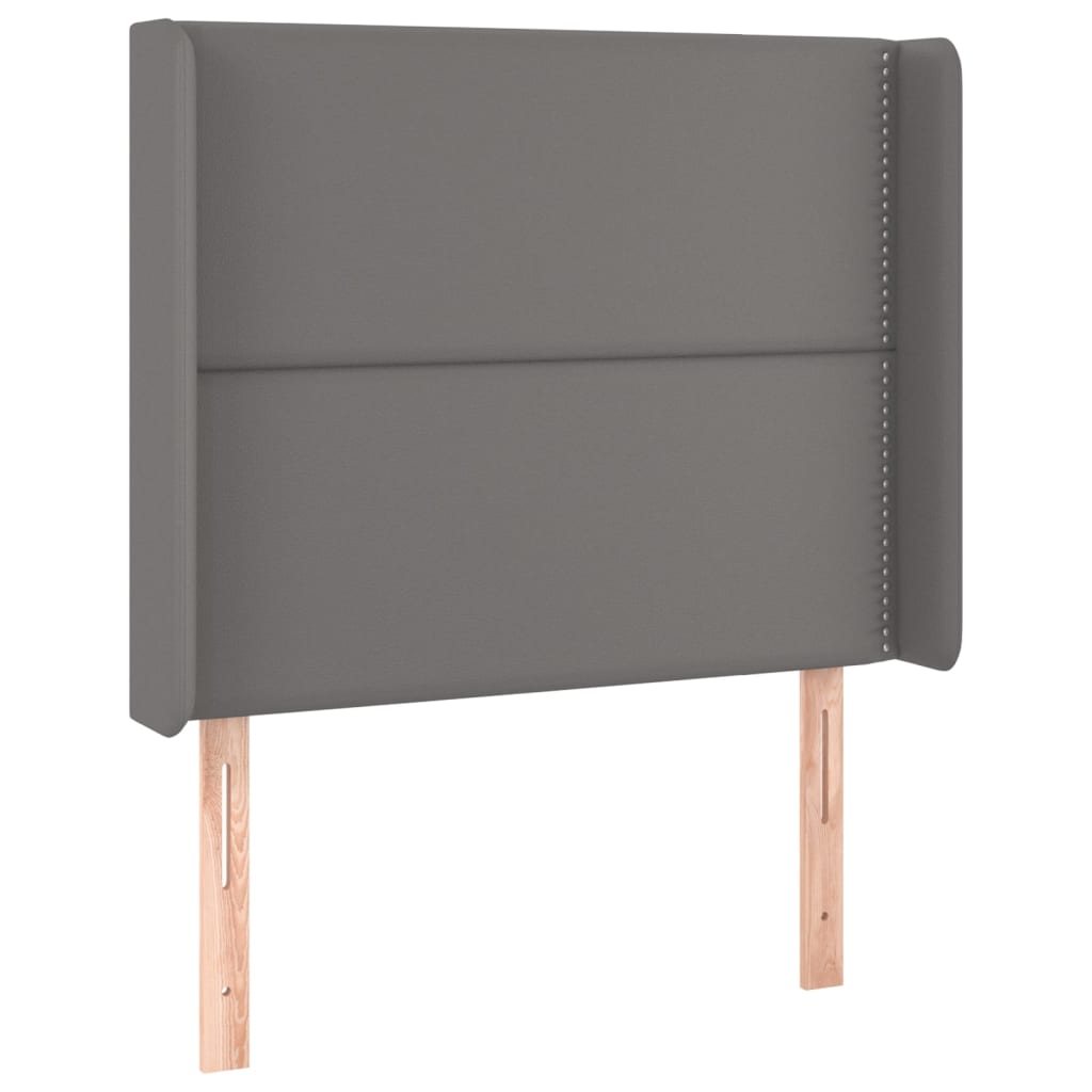 Vidaxl cabeceira cama c/ abas couro artif. 103x16x118/128 cm cinzento