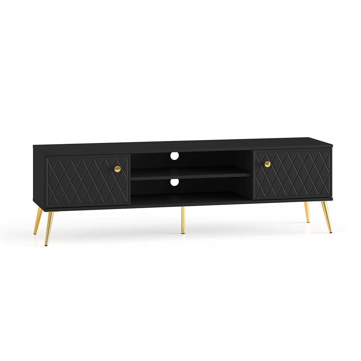 Suporte tv 2 portas 160 cm manoé noir