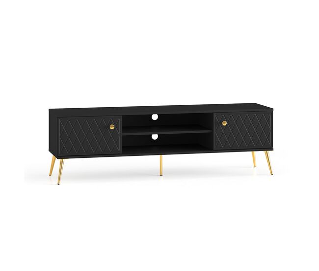 Suporte tv 2 portas 160 cm manoé noir