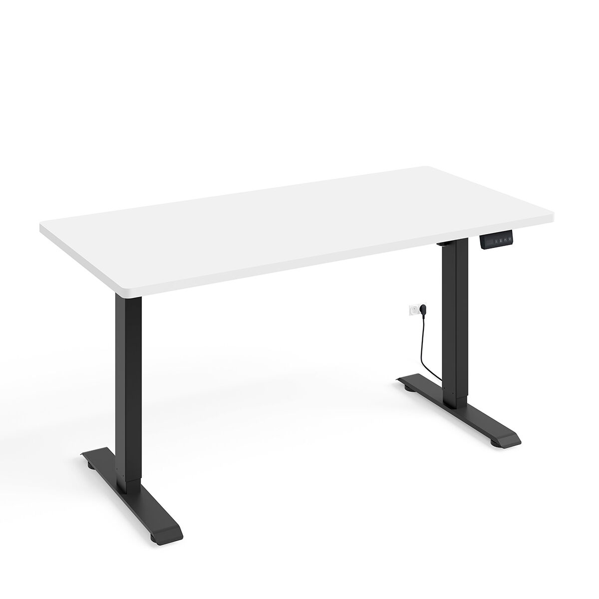 Secretária eléctrica 140 cm ergo branco e preto