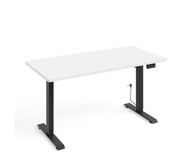 Secretária eléctrica 140 cm ergo branco e preto