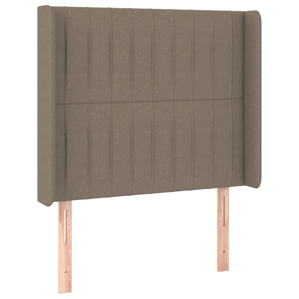 Vidaxl cabeceira cama abas tecido 103x16x118/128 cm cinza-acastanhado