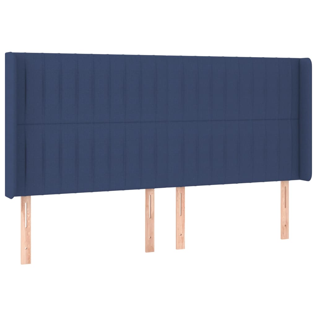 Vidaxl cabeceira de cama c/ abas tecido 183x16x118/128 cm azul