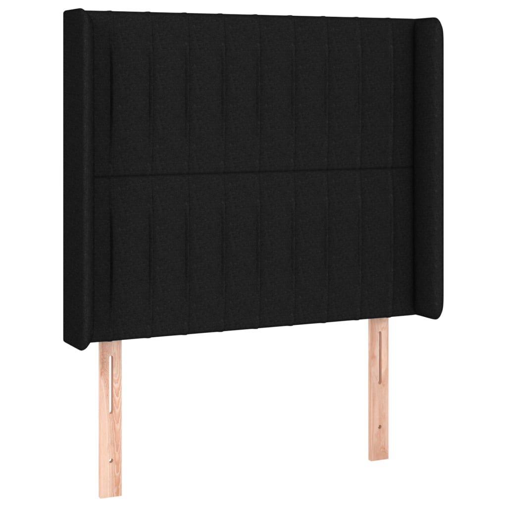 Vidaxl cabeceira de cama c/ abas tecido 93x16x118/128 cm preto