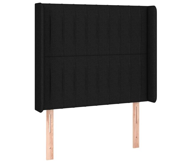 Vidaxl cabeceira de cama c/ abas tecido 93x16x118/128 cm preto