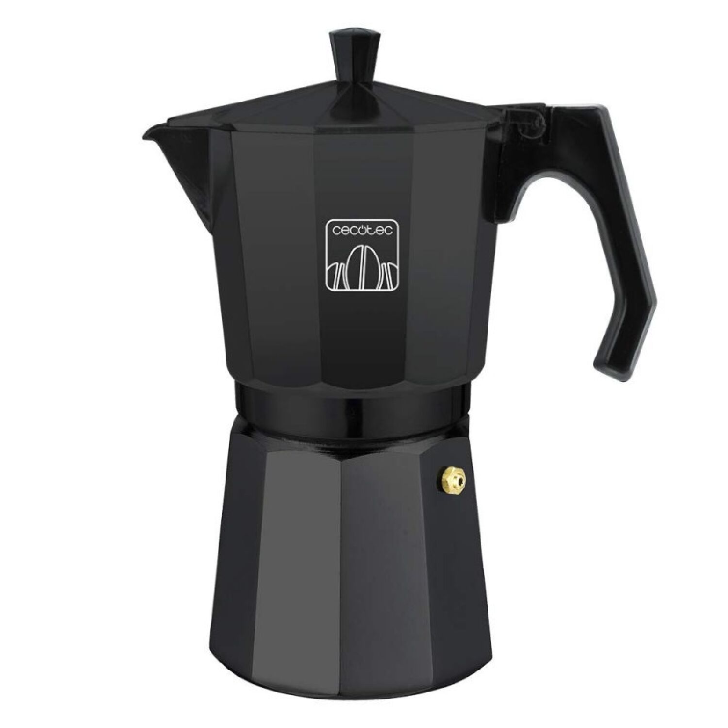 Cecotec Cafeteira italiana de alumínio com capacidade para 6 chávenas de café, cor preto, fácil de limpar e apta para todo o tipo de fogões.