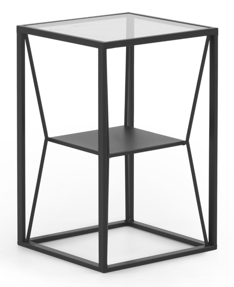 Mesa lateral de metal preto